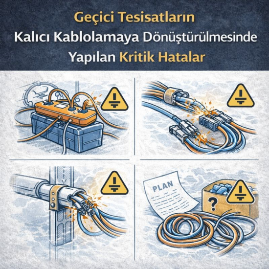 Geçici Tesisatların Kalıcı Kablolamaya Dönüştürülmesinde Yapılan Kritik Hatalar
