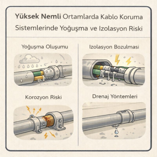 Yüksek Nemli Ortamlarda Kablo Koruma Sistemlerinde Yoğuşma Ve İzolasyon Riski