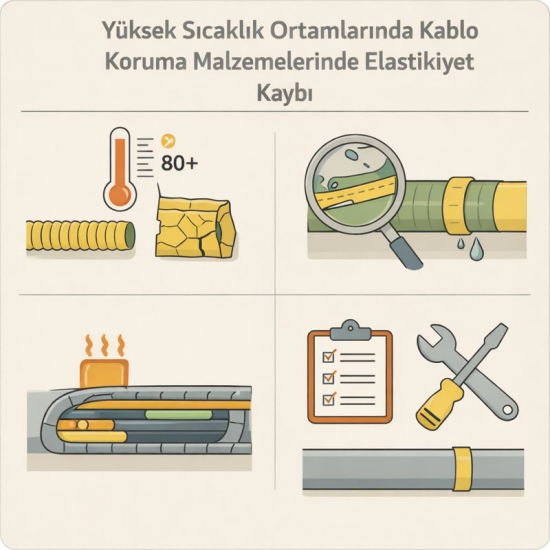 Yüksek Sıcaklık Ortamlarında Kablo Koruma Malzemelerinde Elastikiyet Kaybı