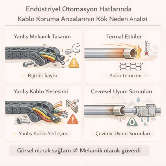 Endüstriyel Otomasyon Hatlarında Kablo Koruma Arızalarının Kök Neden Analizi