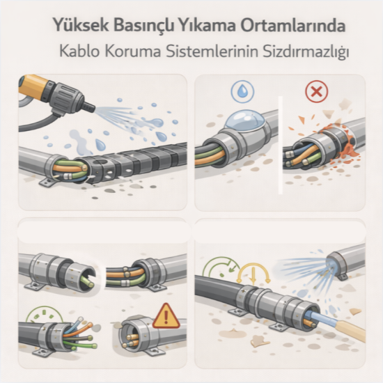 Yüksek Basınçlı Yıkama Ortamlarında Kablo Koruma Sistemlerinin Sızdırmazlığı