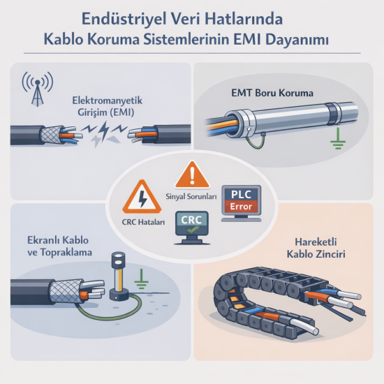 Endüstriyel Veri Hatlarında Kablo Koruma Sistemlerinin Emi Dayanımı