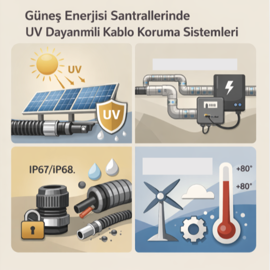 Güneş Enerjisi Santrallerinde Uv Dayanımlı Kablo Koruma Sistemleri